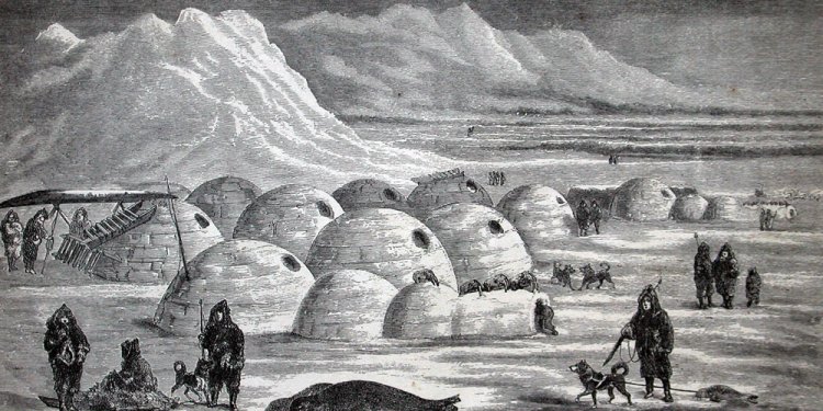 Inuit village in 1800s