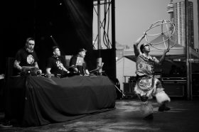 A Tribe Called Red is mixing Native Canadian Powwow with electronic dance music to generate a distinctive noise. Photo by Falling Tree photographer