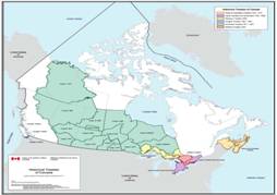 Map of Pre-1975 Treaties of Canada