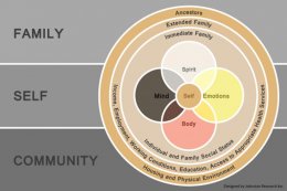 This design illustrates the thought of interconnectedness that Mino-Bimaadziwin presents. The self calls for a well-balanced existence internally and externally. The design houses the self in the middle utilizing the family and community when you look at the outside realms where family is including immediate family, extended household and also ancestors. The city takes into consideration the social determinants of health. Finally, the inner self comprises the spiritual, intellectual, psychological, and physical selves.